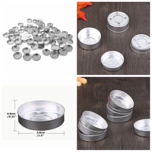 100Pcs Aluminum Candle Making Tealight Empty Case Tea Light Tins Containers - Picture 1 of 12