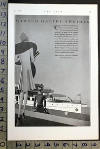 1929 WINTON MOTORBOAT ENGINE CRUISER CLEVELAND MARINE NAUTICAL ART DECO AD 32293 - Picture 1 of 1