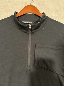 Camisa Pullover Travis Matthew Para Hombre Manga Larga 1/4 Cremallera Negra Sólida Talla Grande - Imagen 1 de 10