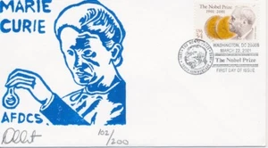 #3504 The Nobel Prize Dave Curtis cachet First Day cover 200 made - Picture 1 of 1