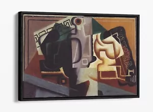 JUAN GRIS, GLASS AND CARAFE -FLOAT EFFECT CANVAS WALL ART PRINT - Picture 1 of 12