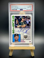 Matt Olson 2019 Topps 150th Anniversary 1984, #124/150 - #84A-MO, PSA 8