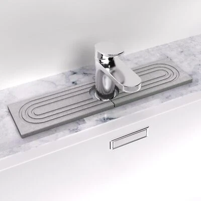 Alfombra de grifo TOOVEM para fregadero de cocina diatomita larga alfombra de fregadero de piedra de secado rápido Foto 1 de 4