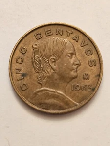 1963 🇲🇽 MEXICO FIVE 5 CENTAVOS WORLD COIN KM426 XF-AU DETAILS FREE SHIPPING  - Picture 1 of 2