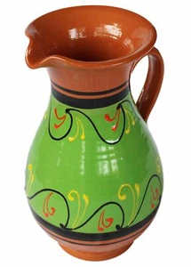 Terracotta Green, 2 Quart Pitcher - Hand Painted From Spain - Picture 1 of 6