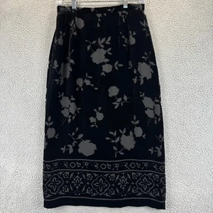 VTG Talbots Maxi Skirt 8 Silk Velvet Burnout Floral Whimsygoth Feminine Cocktail - Picture 1 of 10