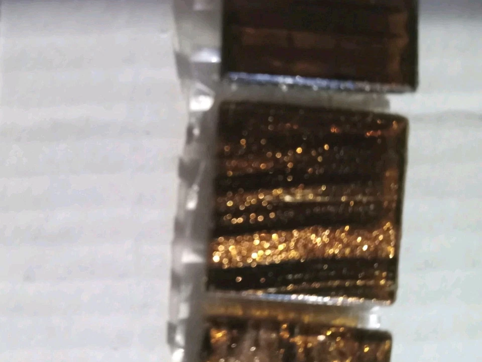 Telhas cerâmicas de parede 3/4" 2 1/2 12x12" folhas listras de cobre marrom brilho - Imagem 1 de 4