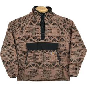 Sudadera Pullover Mujer Cálida Taupe Carhartt Geo Azteca Snap Polar ~ L OJ4991-W - Imagen 1 de 8