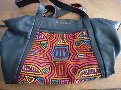 Botas e bolsas retangulares de couro preto genuíno bolsa de mão feita na Colômbia - Imagem 1 de 4