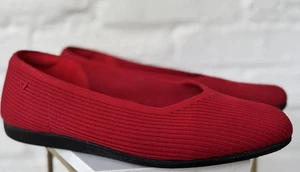 VIVAIA Square-Toe V Cut Flats Margot Walker 40 Ruby Red Black Slip On 9 - Picture 1 of 10