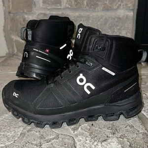 On Cloud Mujer’s Cloudrock 2 Impermeable Senderismo Trail Botas Talla 8.5 Usadas en Excelente Condición Negras - Imagen 1 de 13