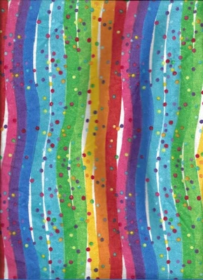 New AE Nathan Rainbow Squiggly Lines & Dots Flannel Fabric by the Quarter-Yard - Image 1 of 2