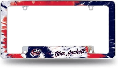 哥伦布蓝色夹克金属车牌框镀铬标签盖领带染料... — 第 1/4 张图片