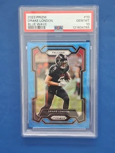 2023 Prizm - Drake London #10 Blue Wave Prizm 158/199 PSA 10 GEM-MT (POP 2) - Bild 1 von 2