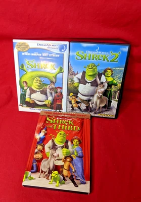 Lot Of Three Shrek DVD's Shrek/Shrek 2/Shrek The Third Foto 1 de 2