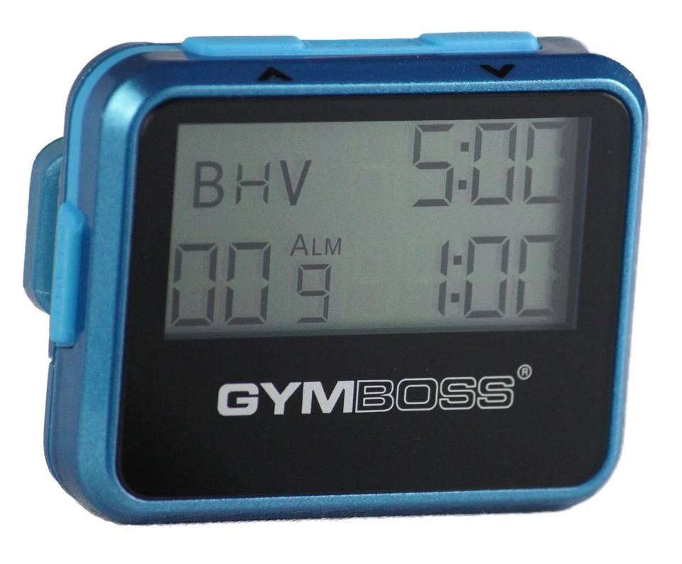 Gymboss Workout Interval Timer and Stopwatch Teal Blue Metallic Gloss