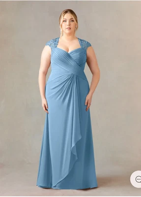 AZAZIE Bridesmaid Dress, Style Birdie, Color Caribbean Blue - Size A14 - Image 1 of 4