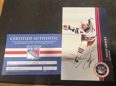 Foto autografiada firmada por ADAM GRAVES NEW YORK RANGERS ¡CERTIFICADO DE AUTENTICIDAD! Foto 1 de 4