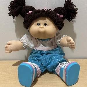 HASBRO Cabbage Patch Kids TODDLER Brunette HM9 Girl Doll Turquoise Dots Jumper - Picture 1 of 10