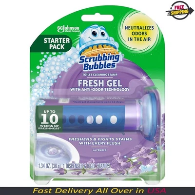 Scrubbing Bubbles Toilet Cleaning Gel Stamps - Rainshower, Pack of 6 - Image 1 of 4