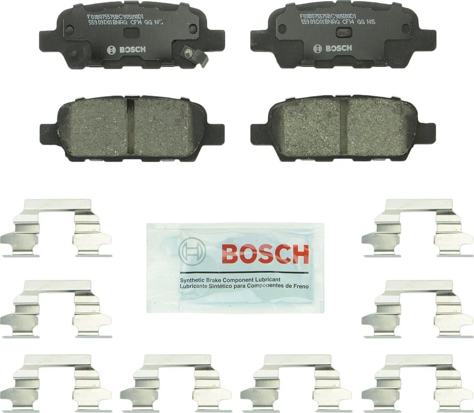 Rear Ceramic Disc Brake Pad Set Bosch BC905 for Nissan Rogue 2014-2020 - Image 1 of 1