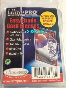 ULTRA PRO GRADE CARD SOFT SLEEVES- PACK OF 100 #81738 ANGLE-CUT NO CORNER DAMAGE - Bild 1 von 1