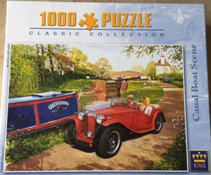 Canal Boat Scene - King 1000pc Jigsaw - Picture 1 of 1