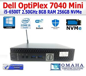 DELL OPTIPLEX 7040 MINI PC i5-6500T 2.50GHz 8GB RAM 256GB NVME WIN10PRO EXTRAS