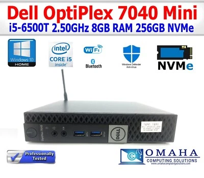 DELL OPTIPLEX 7040 MINI PC i5-6500T 2.50GHz 8GB RAM 256GB NVME WIN10PRO EXTRAS - Image 1 of 4