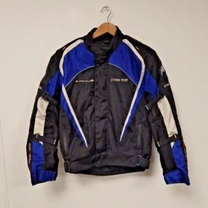 Men's Buffalo Storm Rider Black & Blue Padded Fabric Motorcycling Jacket Size L - Picture 1 of 17
