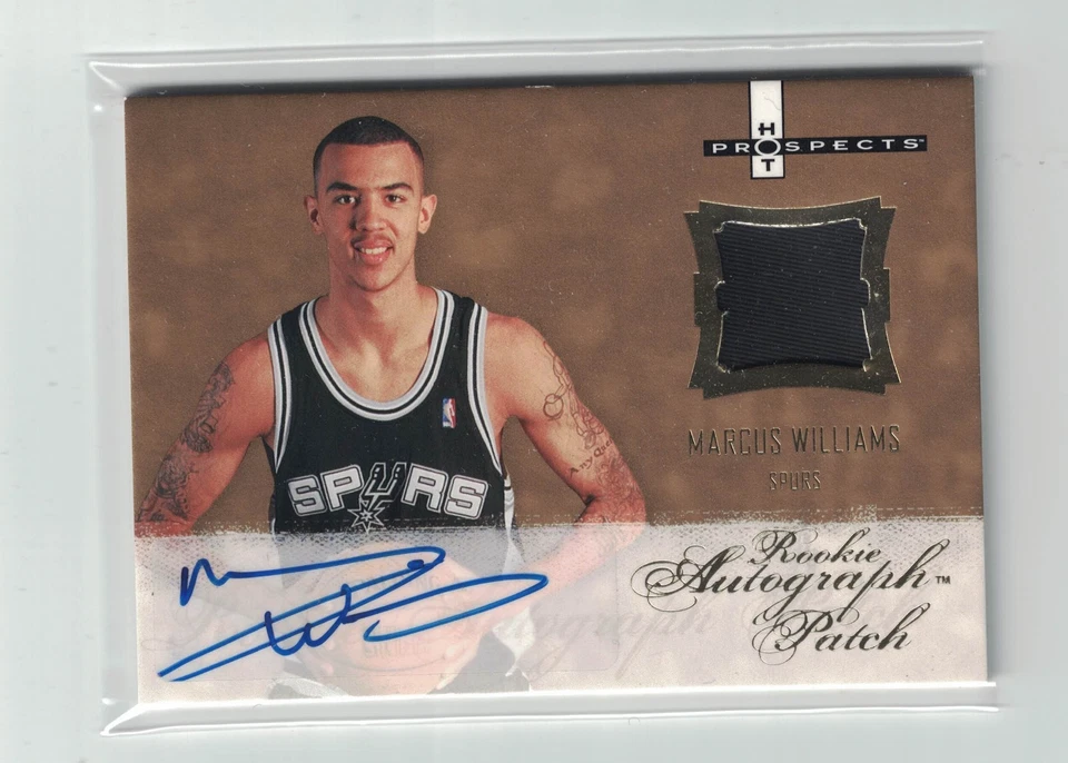 Tarjeta de parche automático Fleer HOT Prospects Marcus Williams 2007 novato #'d/599 Spurs Foto 1 de 1