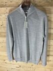 MOSS QUATER ZIP GREY WOOL JUMPER SIZE S BRAND NEW WITH TAG RRP59.95
