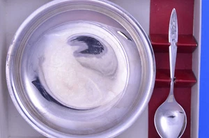 Oneida Community Morning Rose Snack Bowl and Spoon Classic Flatware. - Picture 1 of 7