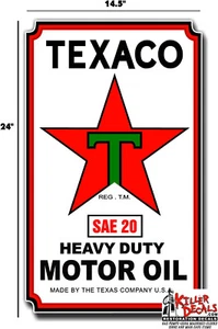 24"X14.5" TEXACO SIDE DECAL FOR SMALL LUBSTERS GAS AND OIL PUMP SIGN STICKER - Picture 1 of 1