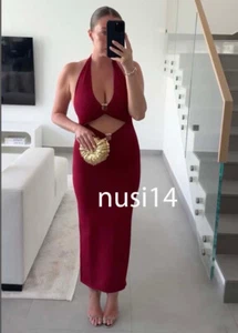 ZARA NUOVO ABITO MIDI DONNA ADERENTE CON FERRETTO TAGLIO MAGLIA ROSSO MEDIO XS-L 4938/020/691 - Foto 1 di 3