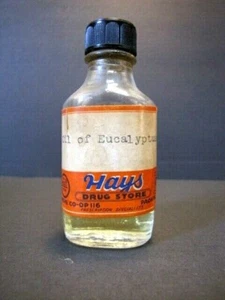 Vintage Medizinflasche aus der Drogerie Hays in Paonia, Co. "Eukalyptusöl" - Bild 1 von 5