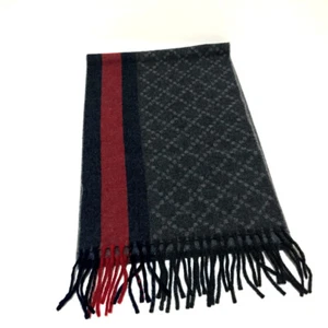 GUCCI Sherry line Scarf Muffler Gray 333019 - Foto 1 di 6