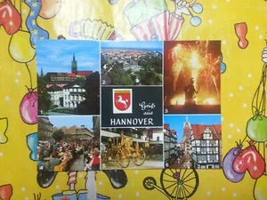 Ansichtskarte Gruß aus Hannover z.B.Laveshaus,Rathausturm u.v. ungelaufen #LB699 - Bild 1 von 2