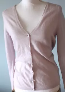 Lord & Taylor Cashmere Cardigan Sweater 100% Cashmere Lilac Purple V-Neck Medium - Picture 1 of 8