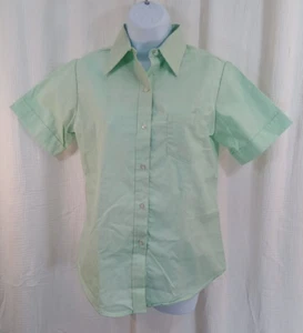 Damen Button-Down Shirt Mintgrün Größe 10 Kurzarm Marke Riverside Neu aus altem Lagerbestand - Bild 1 von 14