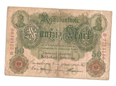 1908 German Empire 50 Mark Banknote - Image 1 of 2