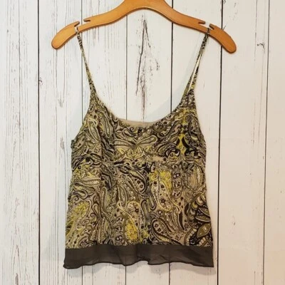 Vince Womens Green Paisley Tank Top Medium Spaghetti Strap — 第 1/4 张图片