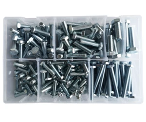 Caja Surtida de 175 1/4" - 3/8 UNF Tornillos de Juego Zinc BZP Completamente Roscados - Imagen 1 de 2