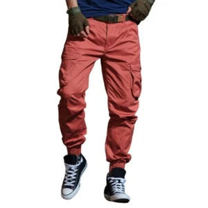 Men's Cargo Harem Pants Hip Hop Multi-pocket Streetwear Outdoor American Style - Picture 1 of 19