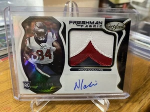 2021 Certified Nico Collins Freshman Fabrics 3 color Patch auto #d/349 Texans - Picture 1 of 1