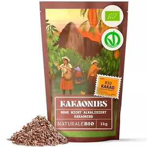 Roh Kakao Nibs Bio 1Kg. Organic Raw Cacao Nibs. Rohkost natürlich und rein. P... - Bild 1 von 9