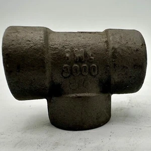 3/4" 3000# Socket Weld Tee A105 Forged Steel Pipe Fitting - Picture 1 of 5