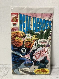 Real Heroes #1 Black Panther The Thing Pizza Hut Exclusive Sealed 1994 Comic - Picture 1 of 4