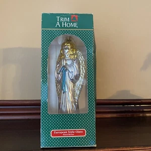 Trim a Home European Style Glass Hand Blown Angel Ornament KMart 7” Vintage - Picture 1 of 9