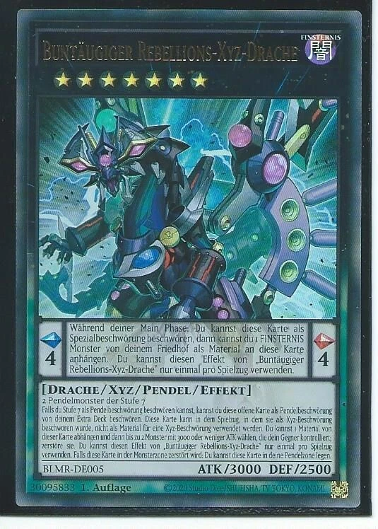 YU GI OH BUNTÄUGIGER REBELLIONS XYZ DRACHE  BLMR-DE005  ULTRA RARE 1.AUFLAGE - Bild 1 von 1